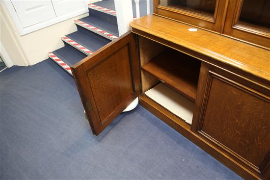 A large Victorian mahogany library bookcase, W.10ft 10in. D.1ft 6.5in. H.8ft